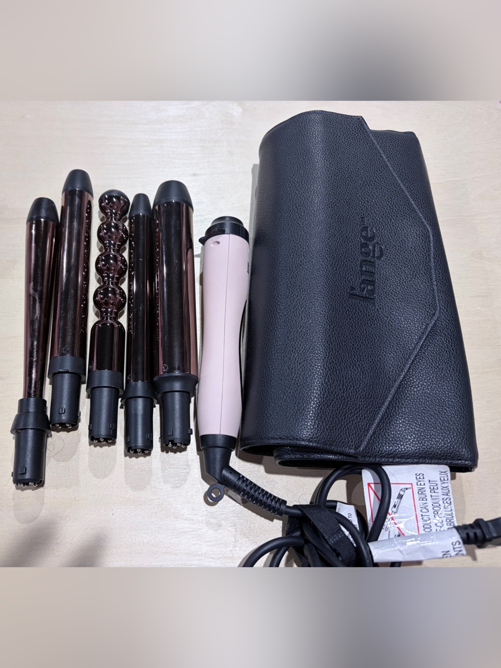 L’ange Pink and Rose Gold 5 barrel curling wand